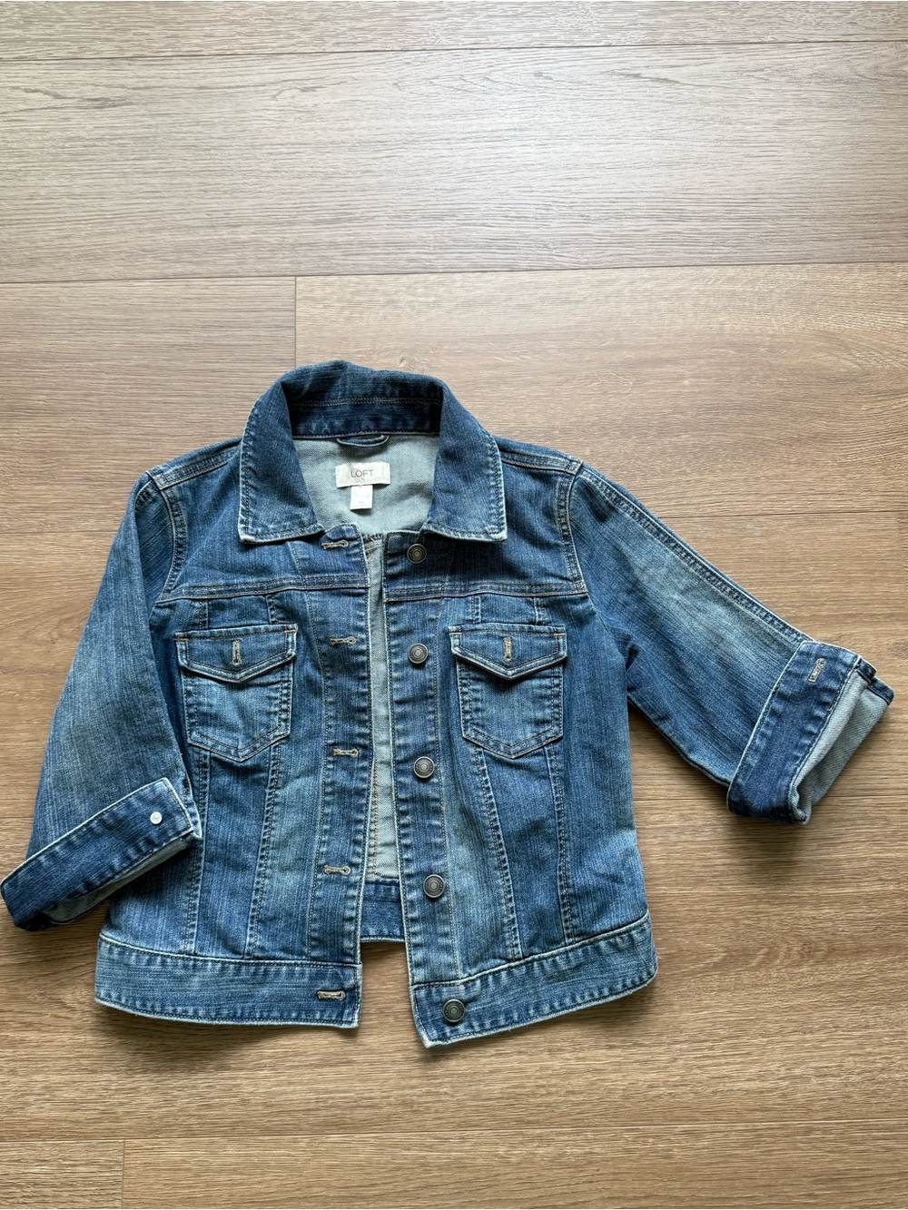 LOFT woman Denim Jacket - XS Blue 3/4 sleeves